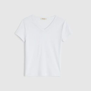 Madewell The '90s V-Neck Baby Tee in Compact Cotton
